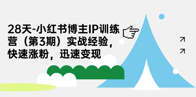 28天-小红书博主IP训练营（第3期）实战经验，快速涨粉，迅速变现-九章网创