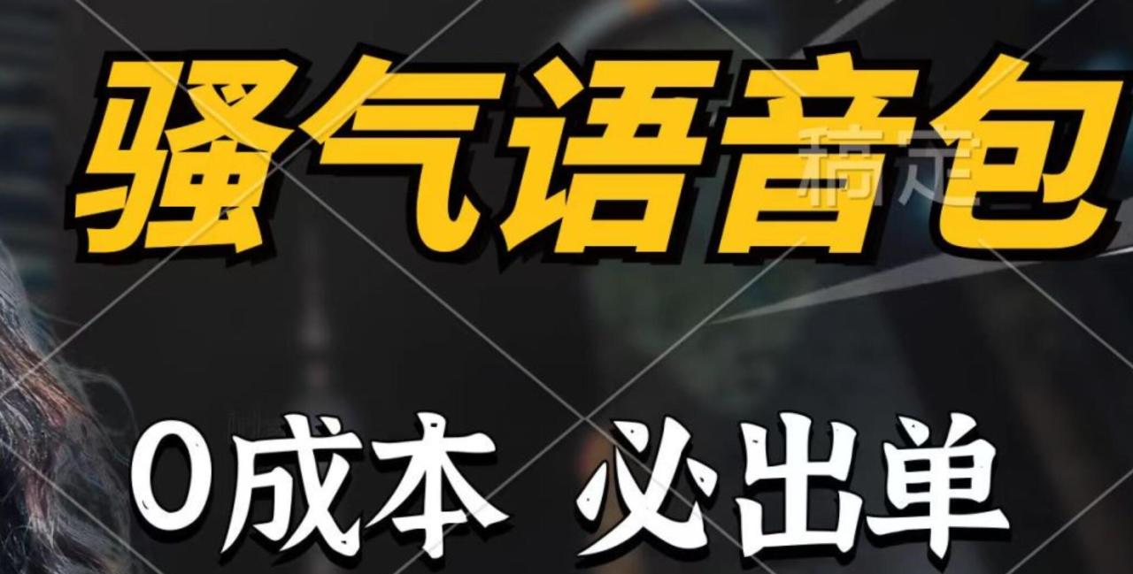 骚气语音包，0成本一天1000+，闭着眼也能出单，详细教程！-九章网创