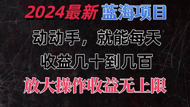 有手就行的2024全新蓝海项目，每天1小时收益几十到几百，可放大操作收…-九章网创