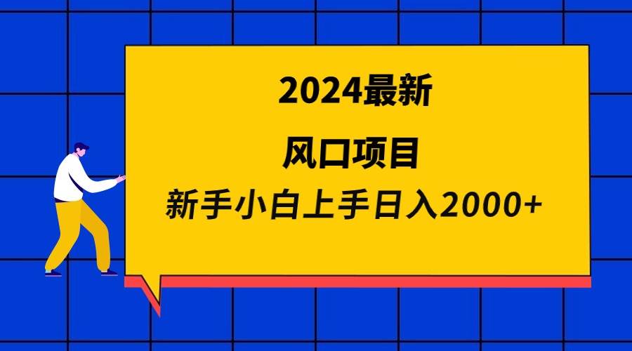 2024最新风口项目 新手小白日入2000+-九章网创