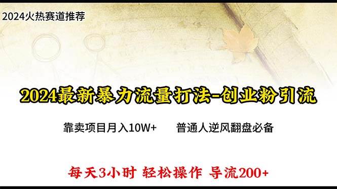 2024年最新暴力流量打法，每日导入300+，靠卖项目月入10W+-九章网创