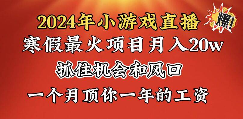 图片[1]-2024年寒假爆火项目，小游戏直播月入20w+，学会了之后你将翻身-九章网创