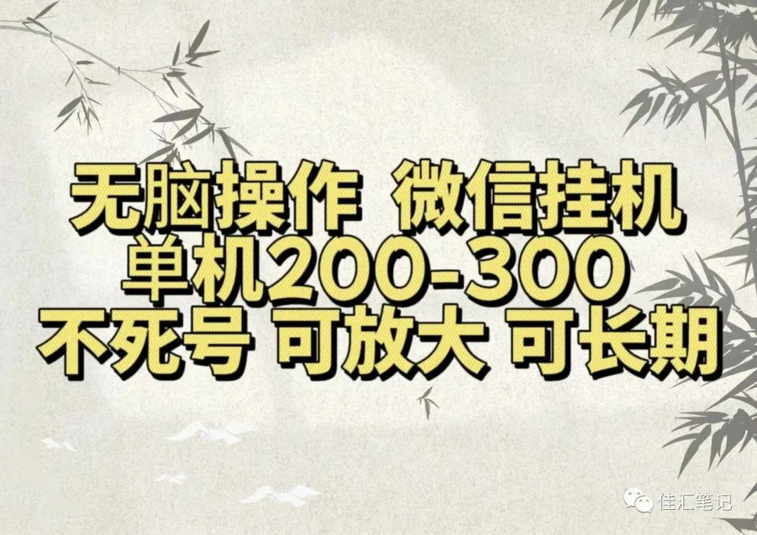 无脑操作微信视频号挂机单机200-300一天，不死号，可放大，工作室实测-九章网创