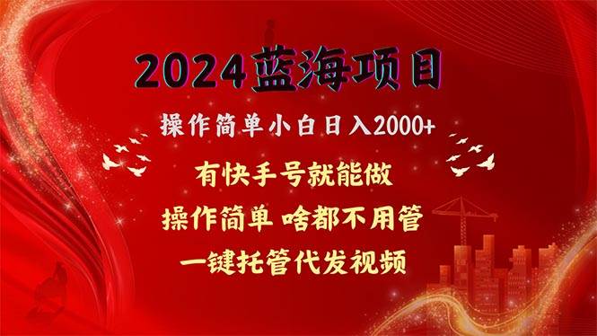 2024蓝海项目，网盘拉新，操作简单小白日入2000+，一键托管代发视频，…-九章网创