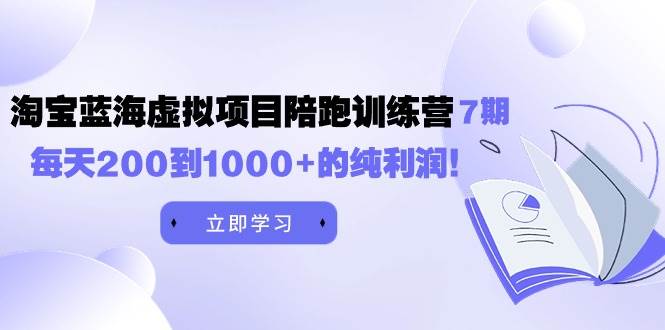 黄岛主《淘宝蓝海虚拟项目陪跑训练营7期》每天200到1000+的纯利润-九章网创