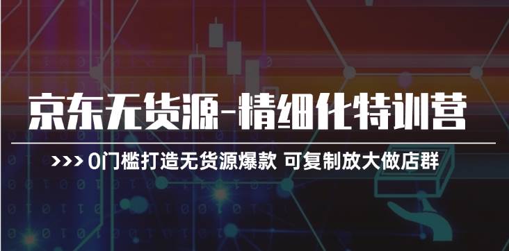 京东无货源-精细化特训营，0门槛打造无货源爆款 可复制放大做店群-九章网创