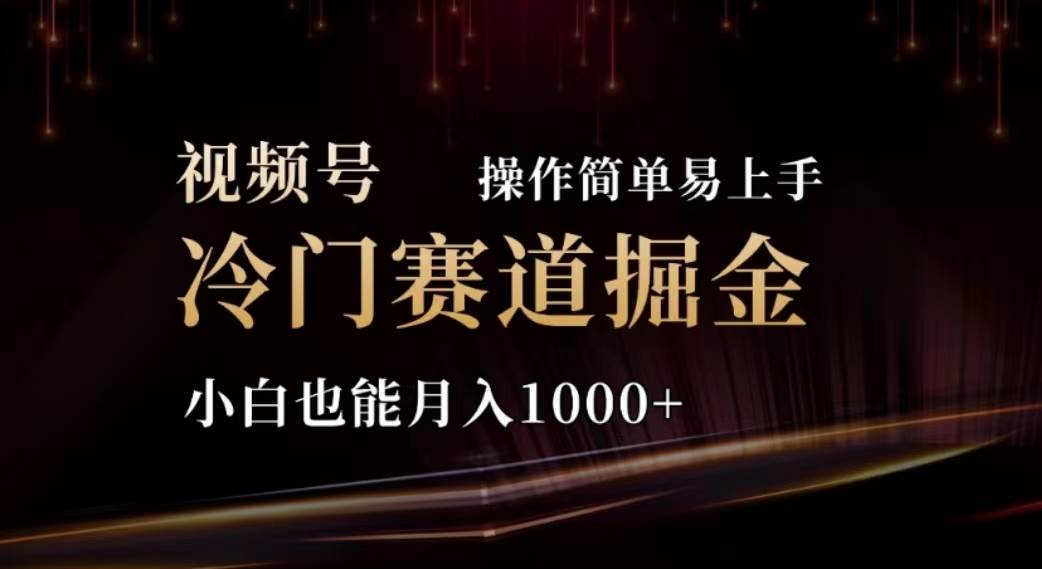 2024视频号冷门赛道掘金，操作简单轻松上手，小白也能月入1000+-九章网创