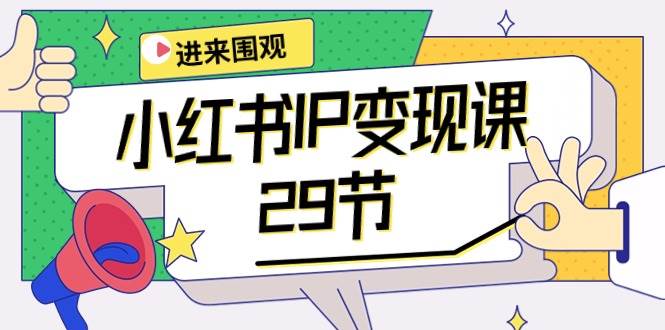 小红书IP变现课：开店/定位/IP变现/直播带货/爆款打造/涨价秘诀/等等/29节-九章网创