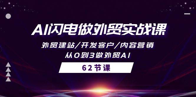 AI闪电做外贸实战课，外贸建站/开发客户/内容营销/从0到3做外贸AI-62节-九章网创