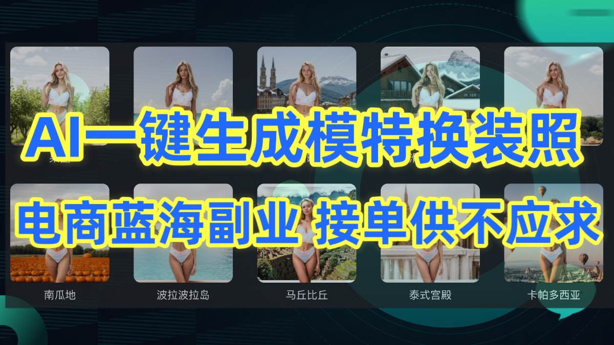 AI制作一键生成模特换装照，电商蓝海副业供不应求-九章网创