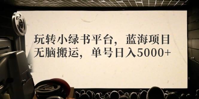 玩转小绿书平台，蓝海项目，无脑搬运，单号日入5000+-九章网创