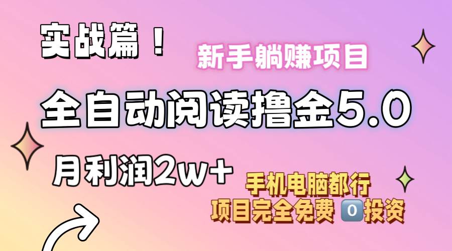 小说全自动阅读撸金5.0 操作简单 可批量操作 零门槛！小白无脑上手月入2w+-九章网创