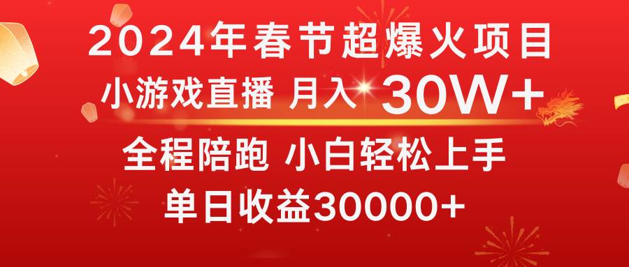 图片[1]-龙年2024过年期间，最爆火的项目 抓住机会 普通小白如何逆袭一个月收益30W+-九章网创