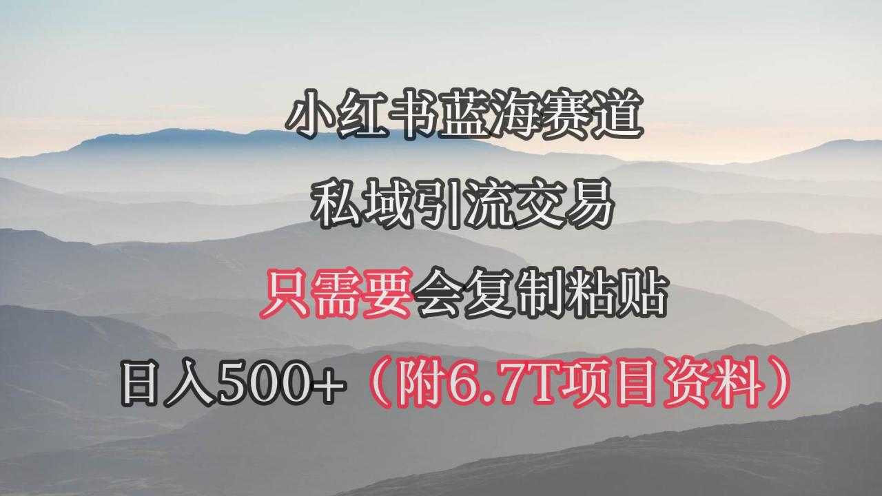 图片[1]-小红书短剧赛道，私域引流交易，会复制粘贴，日入500+（附6.7T短剧资源）-九章网创