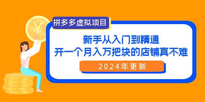 拼多多虚拟项目：入门到精通，开一个月入万把块的店铺 真不难（24年更新）-九章网创