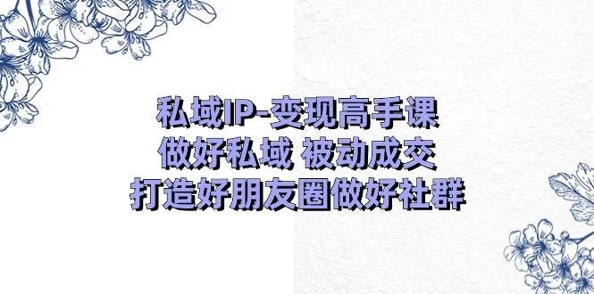 私域IP-变现高手课：做好私域 被动成交，打造好朋友圈做好社群（18节）-九章网创