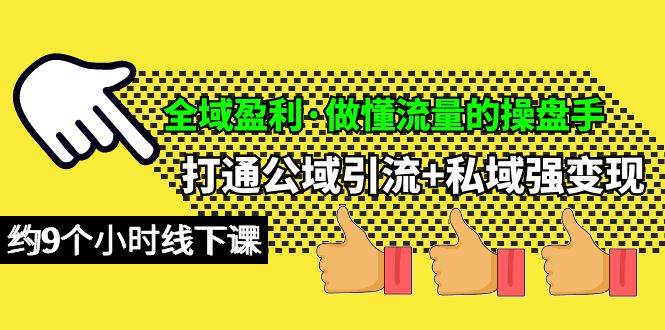 全域盈利·做懂流量的操盘手，打通公域引流+私域强变现，约9个小时线下课-九章网创