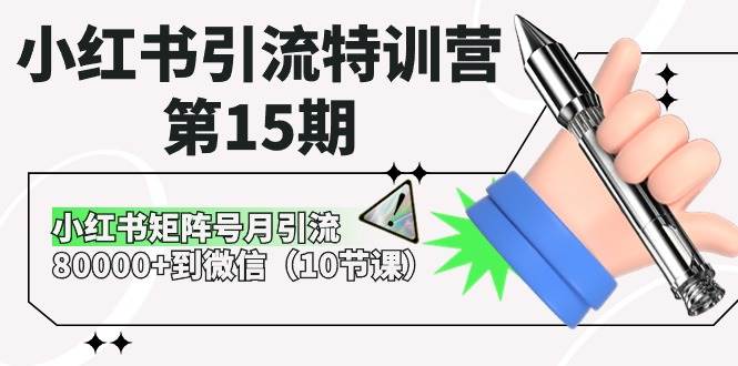 小红书引流特训营-第15期，小红书矩阵号月引流80000+到微信（10节课）-九章网创