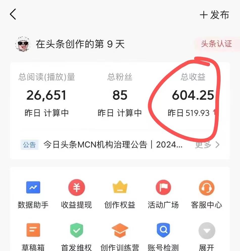 图片[3]-利用AI工具无脑复制粘贴撸头条收益 每天2小时 稳定月入5000+互联网入门…-九章网创