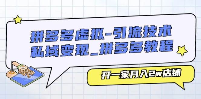 拼多多虚拟-引流技术与私域变现_拼多多教程：开一家月入2w店铺-九章网创