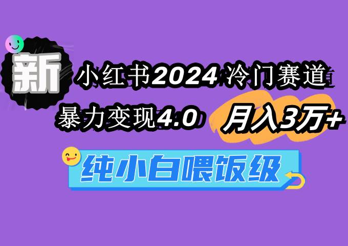 小红书2024冷门赛道 月入3万+ 暴力变现4.0 纯小白喂饭级-九章网创