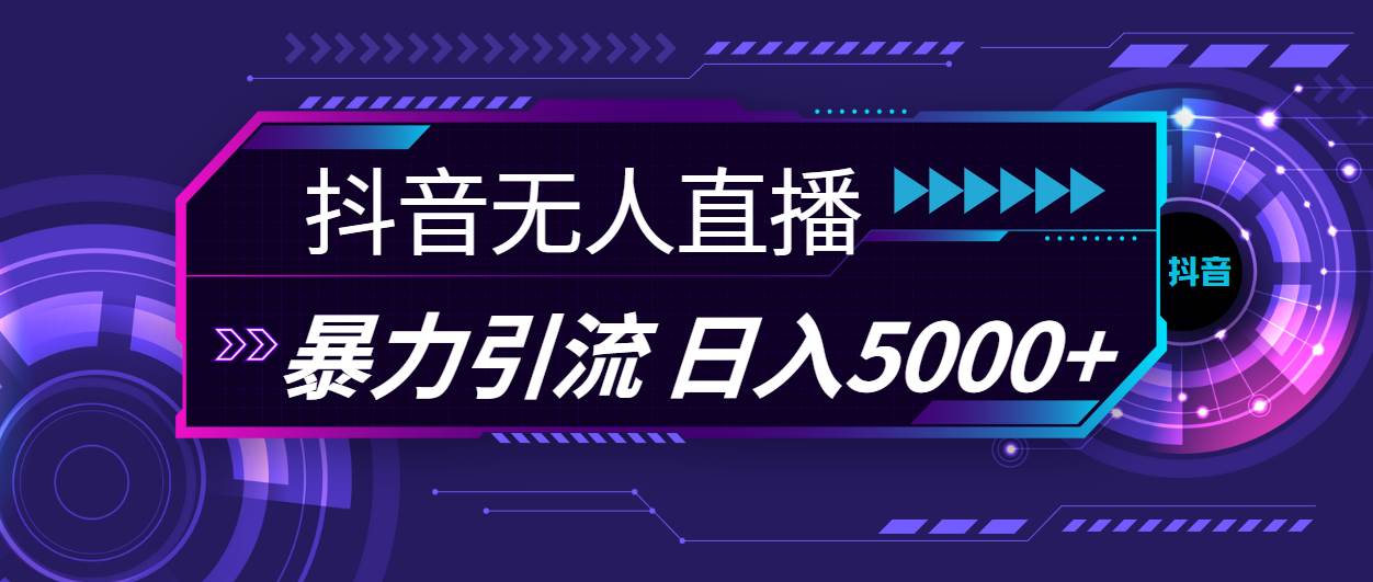 抖音无人直播，暴利引流，日入5000+-九章网创