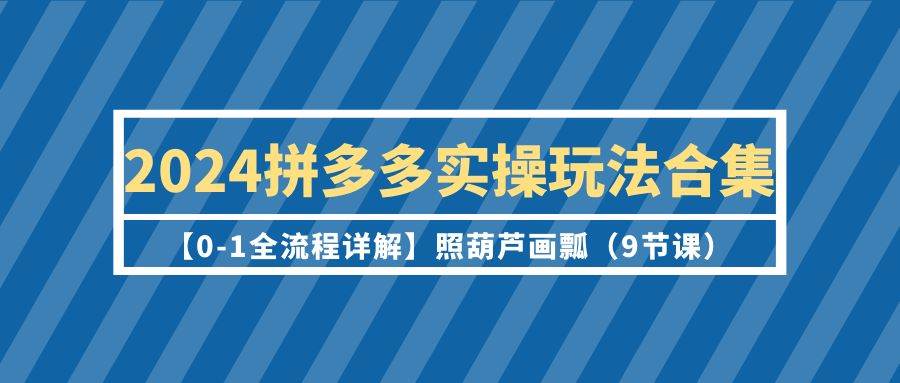 2024拼多多实操玩法合集【0-1全流程详解】照葫芦画瓢（9节课）-九章网创