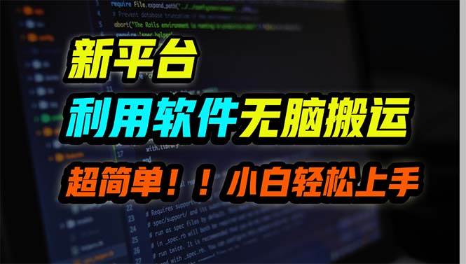 新平台用软件无脑搬运，月赚10000+，小白也能轻松上手-九章网创