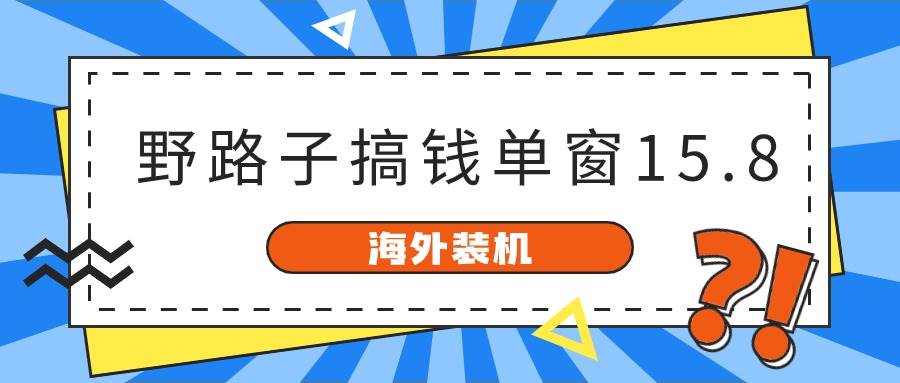 图片[1]-海外装机，野路子搞钱，单窗口15.8，已变现10000+-九章网创