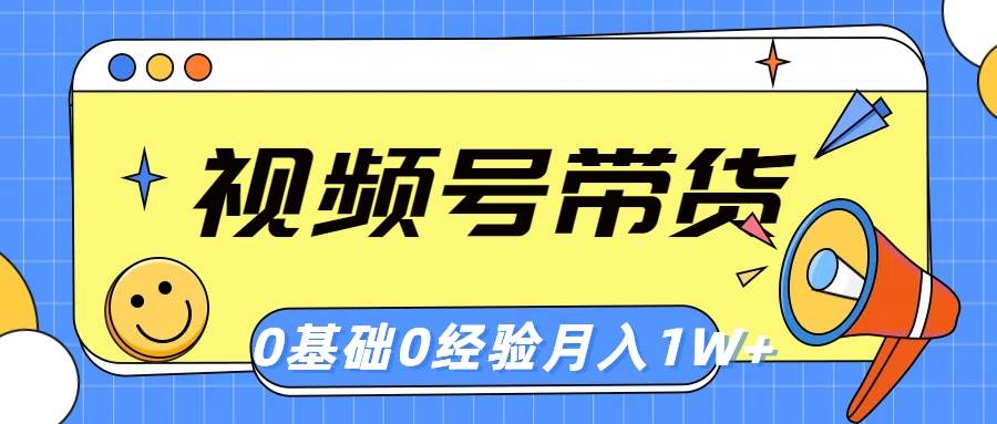 视频号轻创业带货，零基础，零经验，月入1w+-九章网创