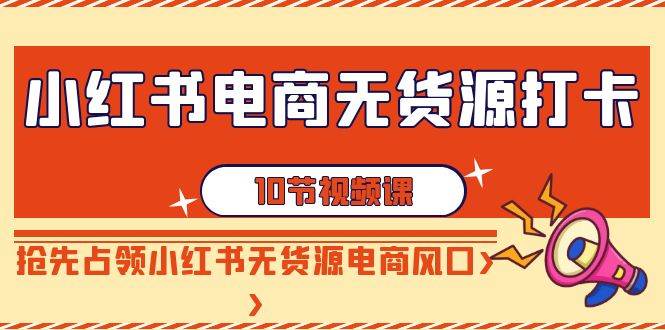 小红书电商-无货源打卡，抢先占领小红书无货源电商风口（10节课）-九章网创