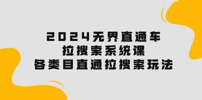 2024无界直通车·拉搜索系统课：各类目直通车 拉搜索玩法！-九章网创