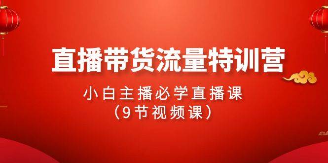 2024直播带货流量特训营，小白主播必学直播课（9节视频课）-九章网创