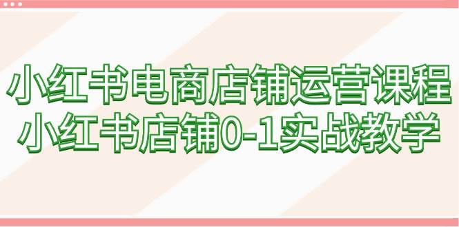 小红书电商店铺运营课程，小红书店铺0-1实战教学（60节课）-九章网创