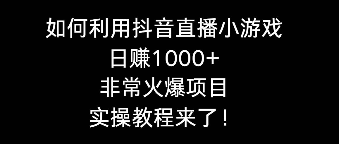 图片[1]-如何利用抖音直播小游戏日赚1000+，非常火爆项目，实操教程来了！-九章网创