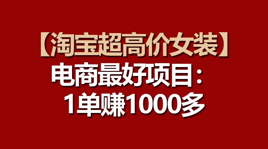 【淘宝超高价女装】电商最好项目：一单赚1000多-九章网创