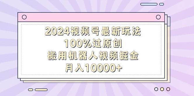 图片[1]-2024视频号最新玩法，100%过原创，搬用机器人视频掘金，月入10000+-九章网创