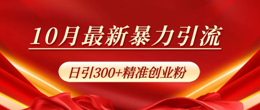 10月最新暴力引流，日引300+精准创业粉-九章网创