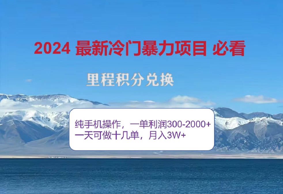 2024惊爆冷门暴利！出行高峰来袭，里程积分，高爆发期，一单300+—2000+，月入过万不是梦！-九章网创