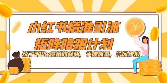 小红书精准引流·矩阵陪跑计划：烧了200w得出的经验，手握流量，兴风作浪！-九章网创